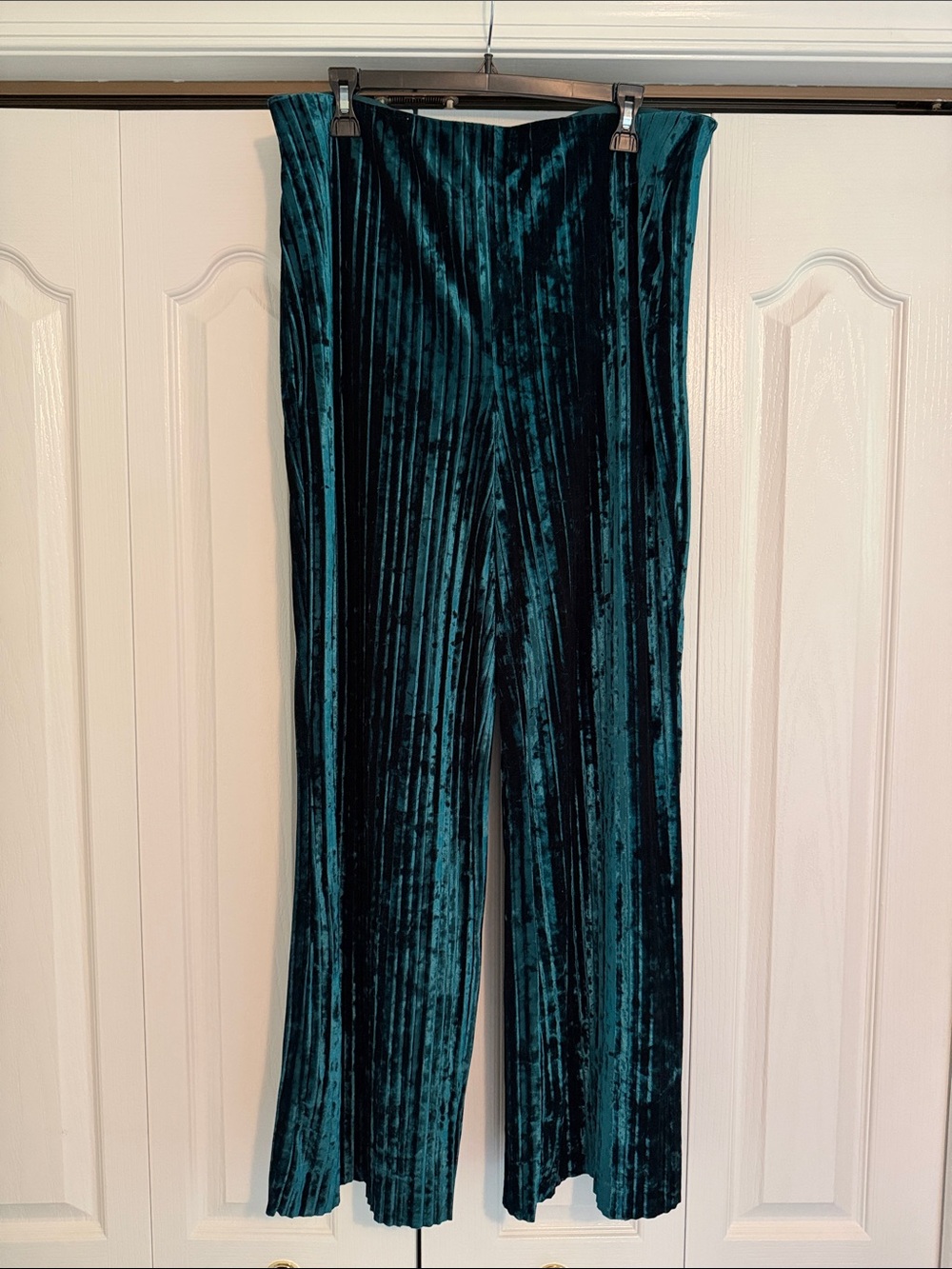Rachel Zoe Teal Velvet Wide-Leg Pants